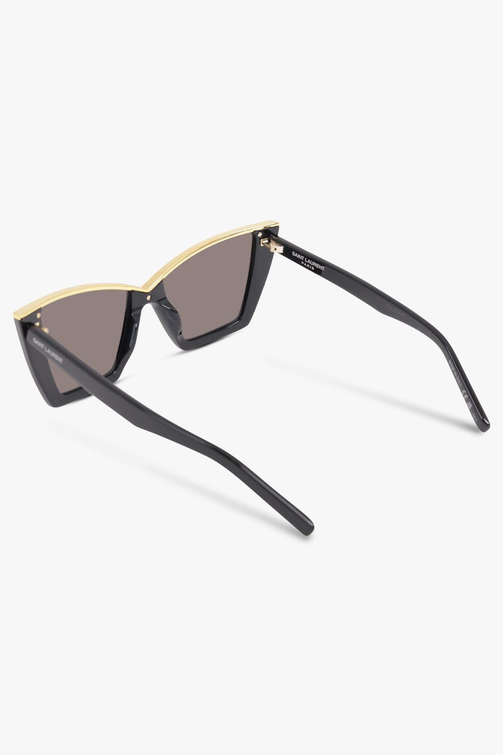 SAINT LAURENT Accessories Black / Black/Gold SL 570 Gold Trim Cat Eye Sunglasses | Black/Gold