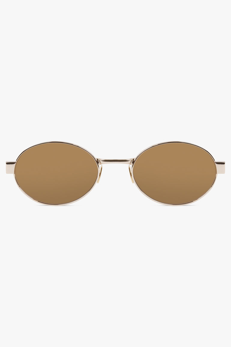 SAINT LAURENT Accessories Brown / Brown/Gold SL 692 Round Eye Sunglasses | Brown/Gold