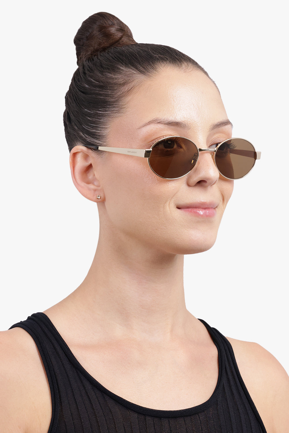 SAINT LAURENT Accessories Brown / Brown/Gold SL 692 Round Eye Sunglasses | Brown/Gold