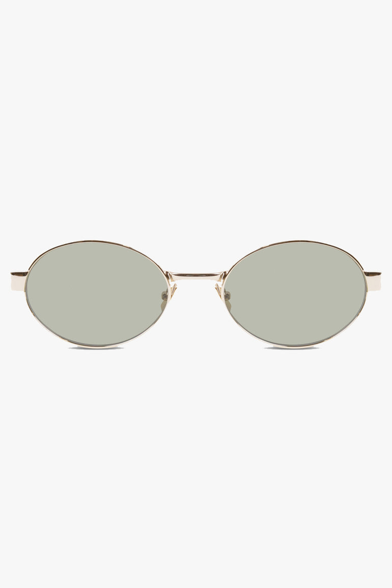 SAINT LAURENT Accessories Green / Green/Gold SL 692 Round Eye Sunglasses | Green/Gold