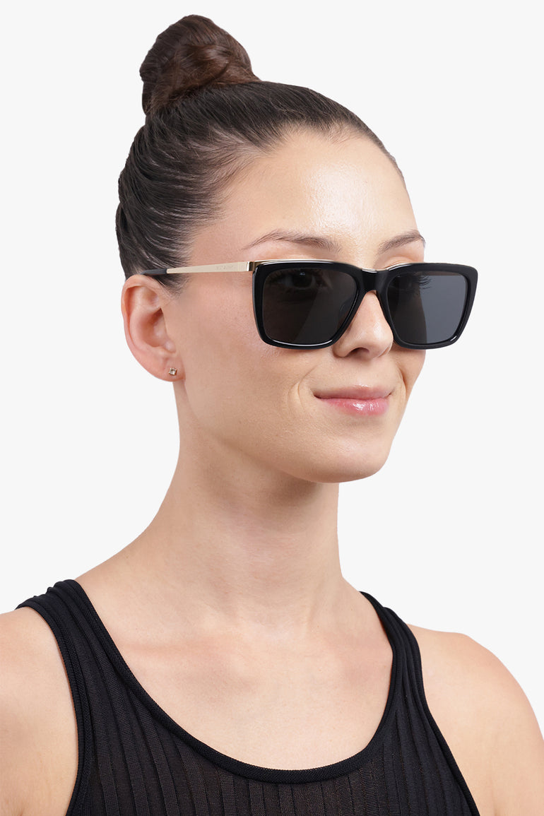 SAINT LAURENT Accessories Black / Black/Gold SL 765 Rectangle Sunglasses | Black/Gold