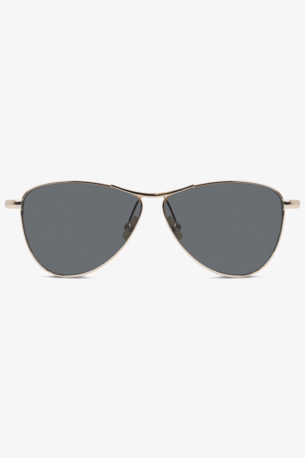 SAINT LAURENT ACCESSORIES BLACK / Black/Gold SL 831 Angled Aviator Sunglasses | Black/Gold