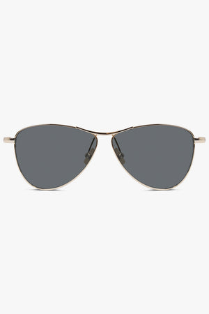 SAINT LAURENT ACCESSORIES BLACK / Black/Gold SL 831 Angled Aviator Sunglasses | Black/Gold