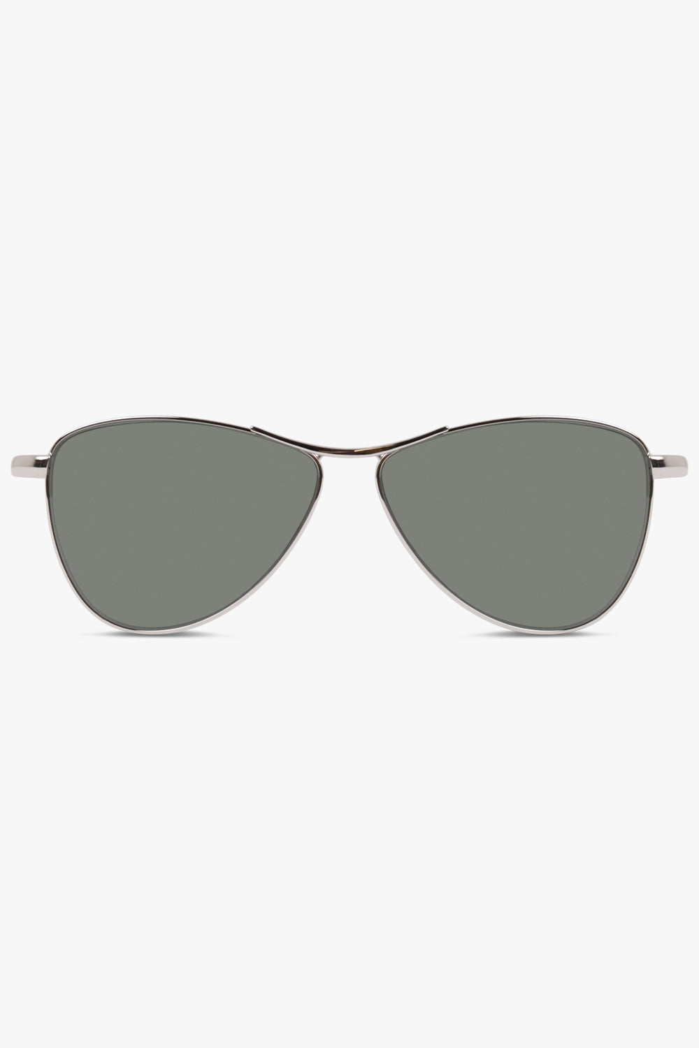 SAINT LAURENT ACCESSORIES BLACK / Black/Silver SL 831 Angled Aviator Sunglasses | Black/Silver