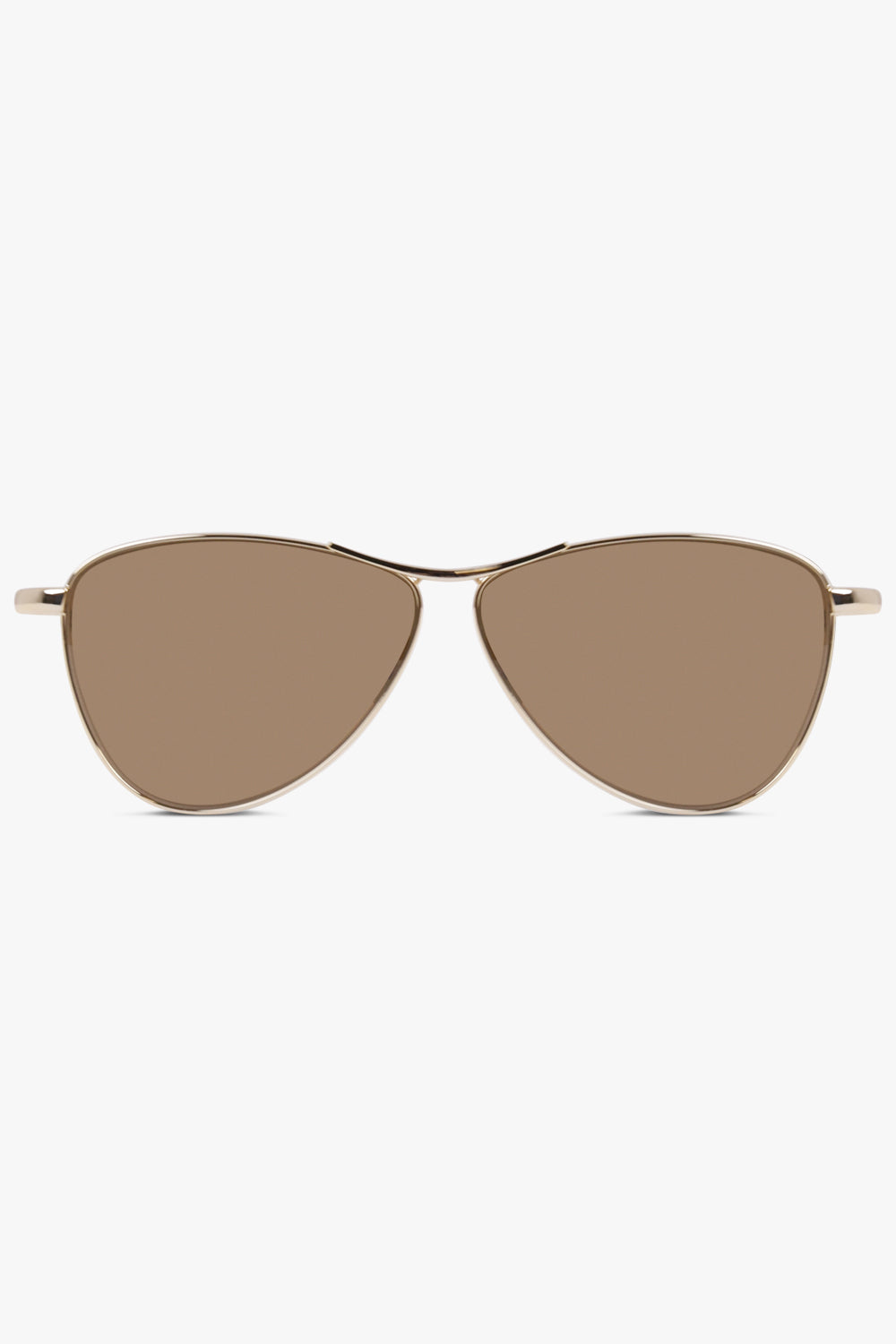 SAINT LAURENT ACCESSORIES BLACK / Brown/Gold SL 831 Angled Aviator Sunglasses | Brown/Gold