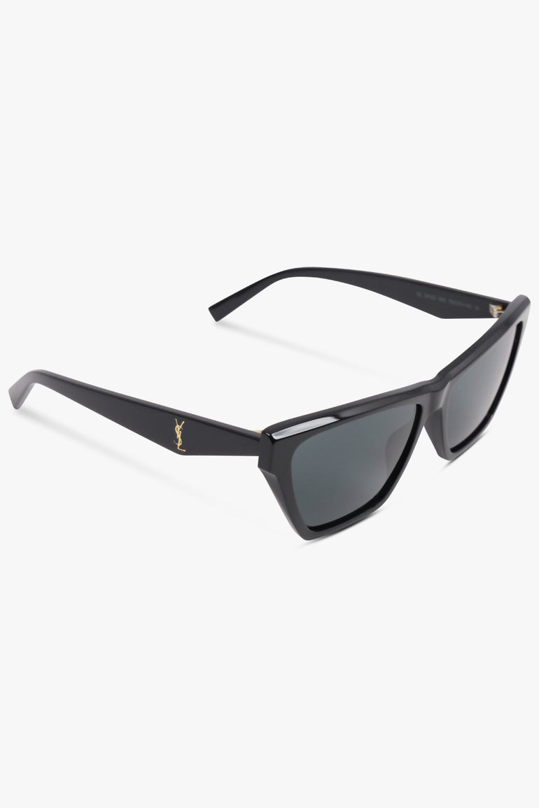 SAINT LAURENT ACCESSORIES BLACK / Black SL M103 Squared Cat Eye Sunglasses | Black