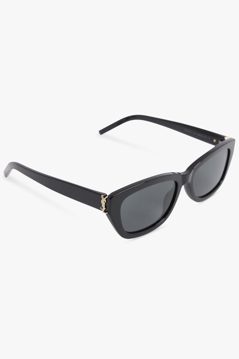 SAINT LAURENT ACCESSORIES BLACK / Black SL M153 Rectangular Monogramme Sunglasses | Black