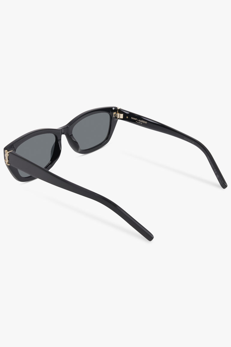 SAINT LAURENT ACCESSORIES BLACK / Black SL M153 Rectangular Monogramme Sunglasses | Black