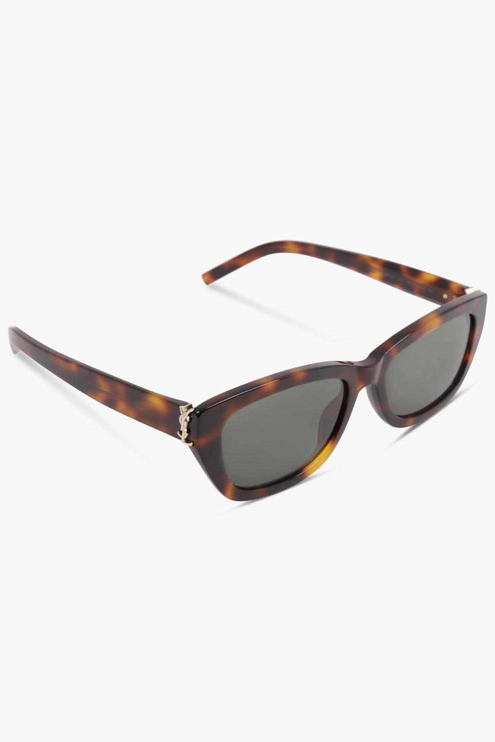 SAINT LAURENT ACCESSORIES BROWN / Havana Brown SL M153 Rectangular Monogramme Sunglasses | Havana Brown