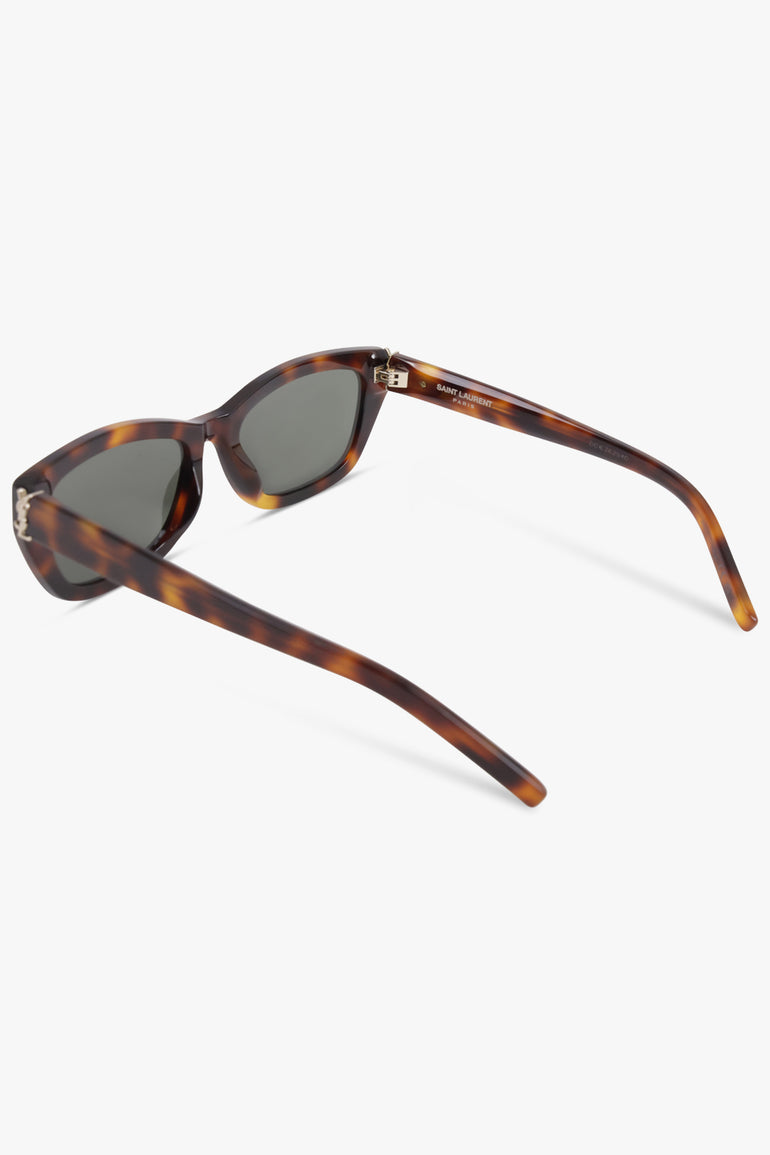 SAINT LAURENT ACCESSORIES BROWN / Havana Brown SL M153 Rectangular Monogramme Sunglasses | Havana Brown