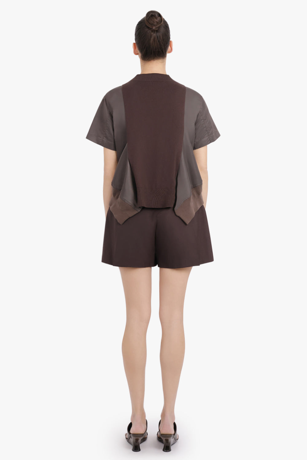 SACAI RTW Suiting Contrast Short | Brown
