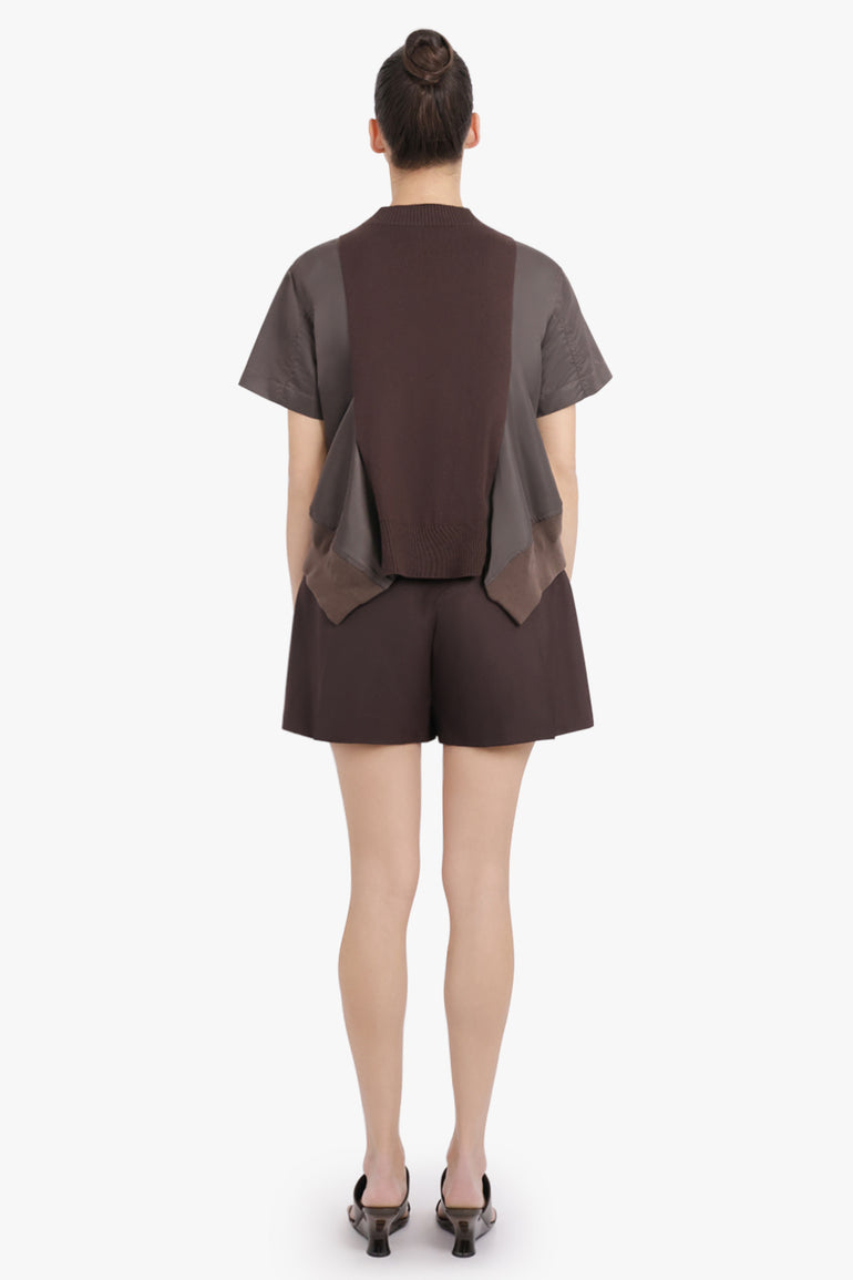 SACAI RTW Suiting Contrast Short | Brown