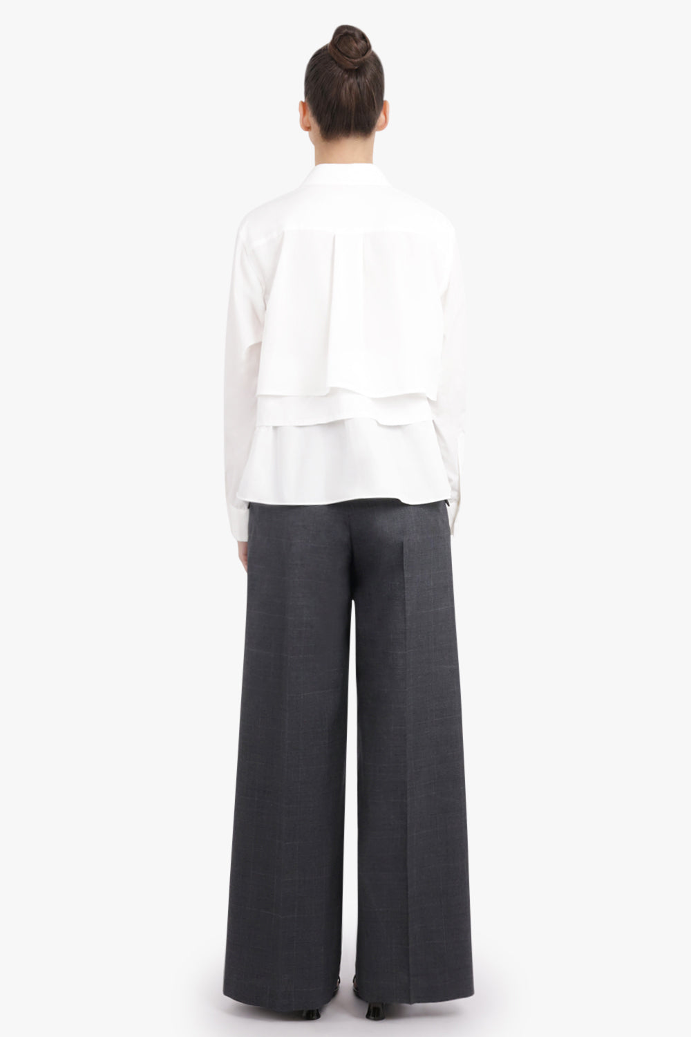 SACAI RTW Layered L/S Ruffle Shirt | Off White