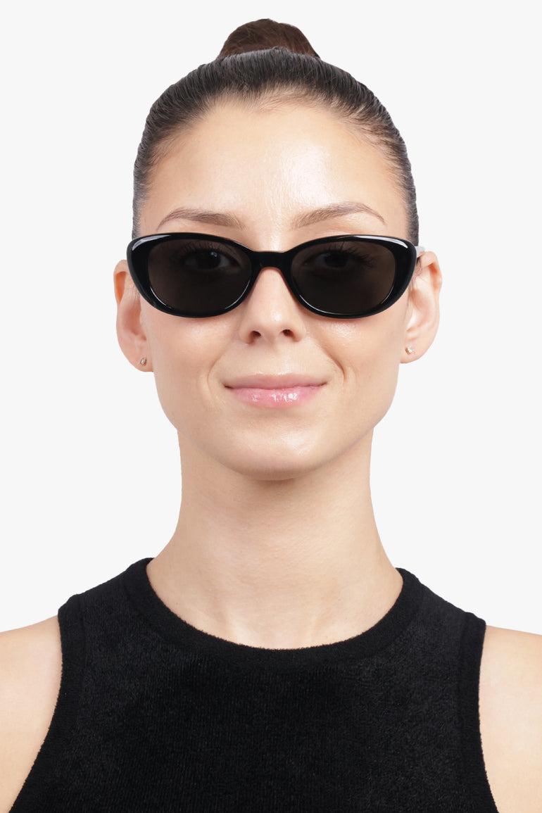 SAINT LAURENT ACCESSORIES BLACK / Black SL 822 Rounded Cat Eye | Black