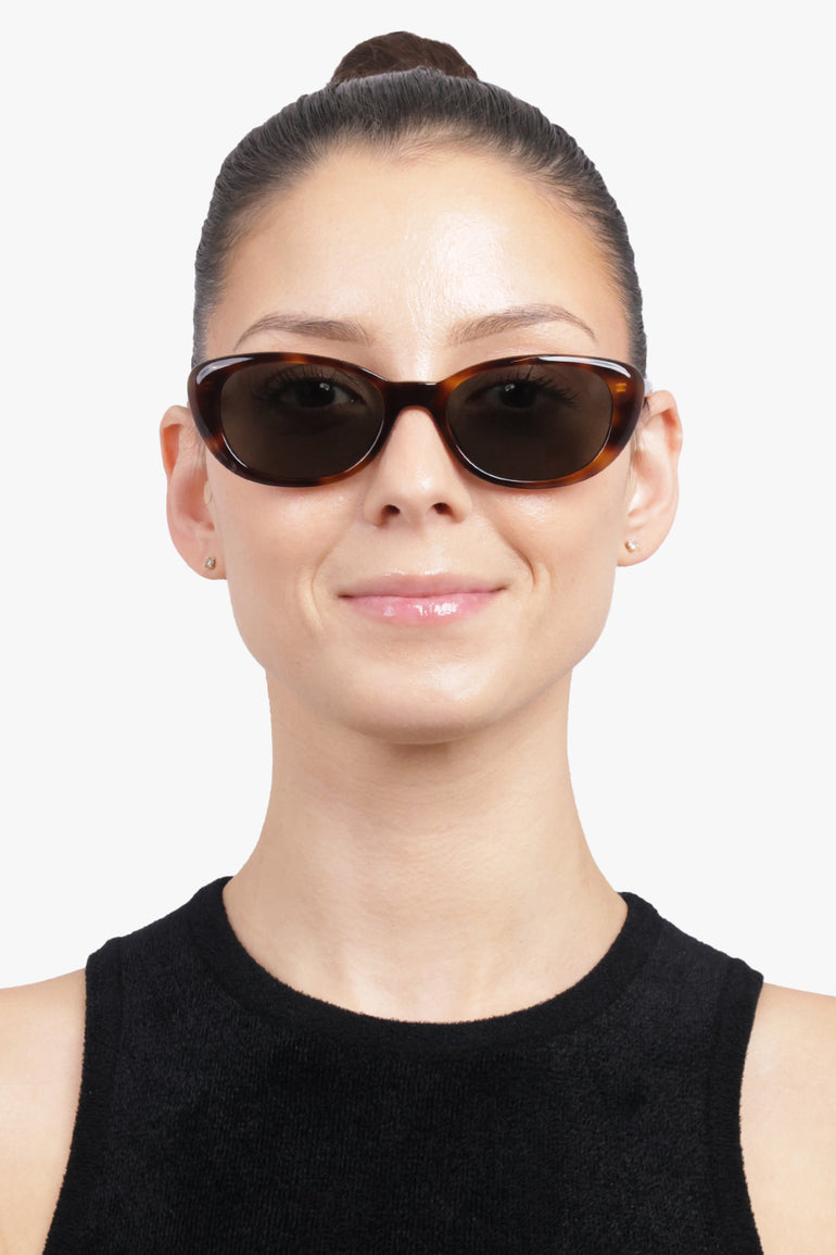 SAINT LAURENT ACCESSORIES BROWN / Havana Brown SL 822 Rounded Cat Eye | Havana Brown