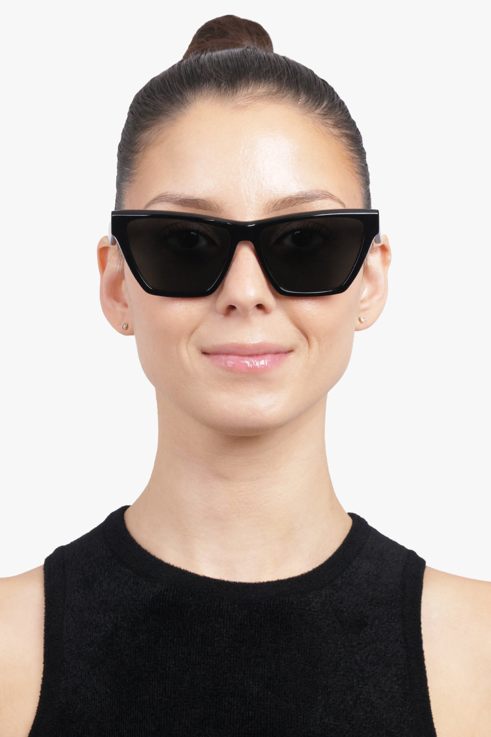 SAINT LAURENT ACCESSORIES BLACK / Black SL M103 Squared Cat Eye Sunglasses | Black