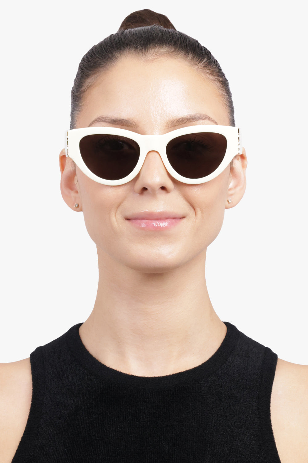 SAINT LAURENT ACCESSORIES NEUTRALS / Ivory SL M94 Cat Eye Monogramme Sunglasses | Ivory