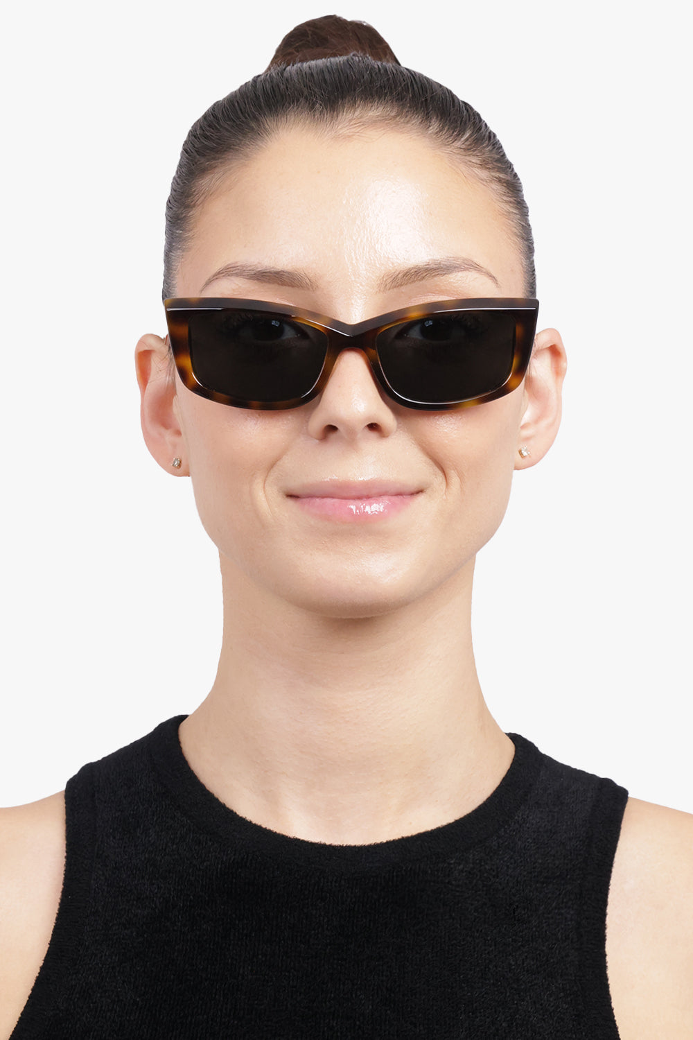 SAINT LAURENT ACCESSORIES BROWN / MEDIUM HAVANA/BLACK Sl 658 Cat Eye Acetate Sunglasses | Medium Havana/Black