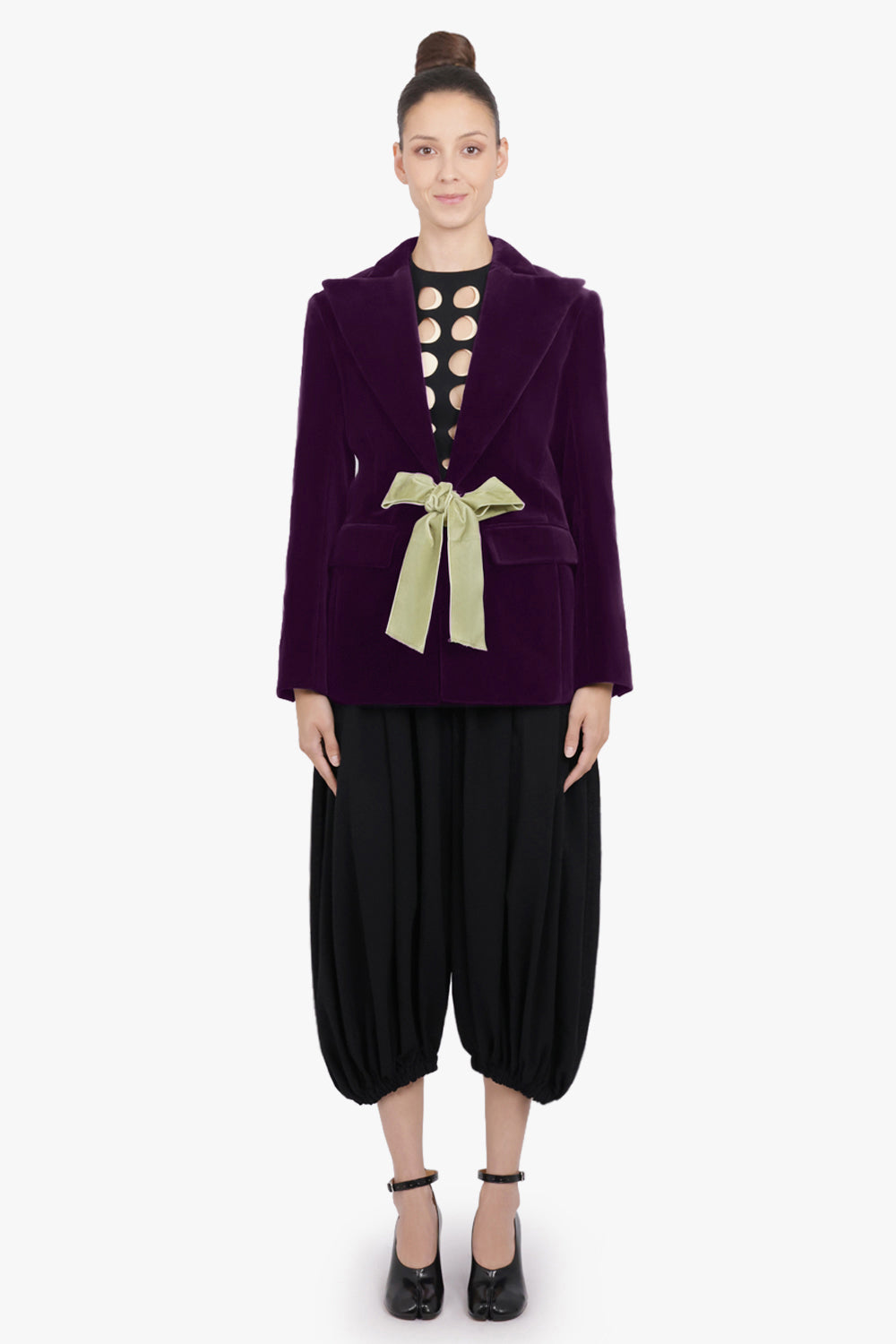 NINA RICCI RTW Single Breast Velvet Jacket | Purple