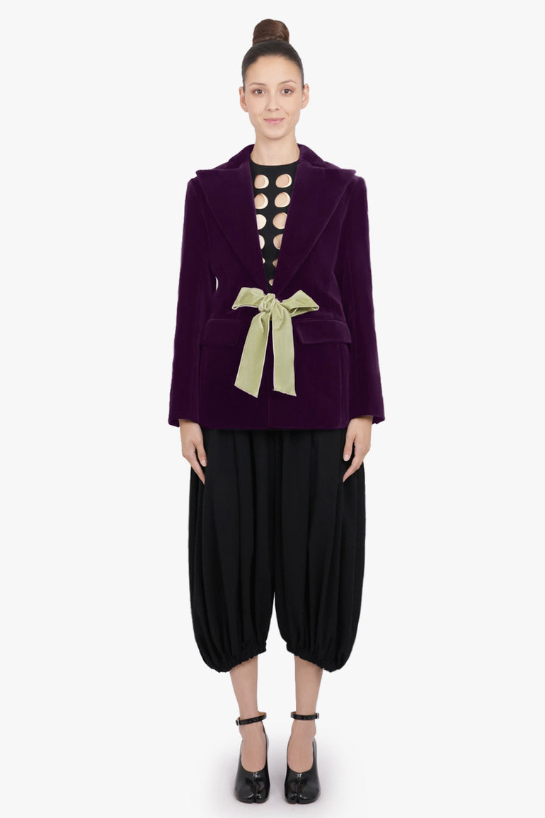 NINA RICCI RTW Single Breast Velvet Jacket | Purple