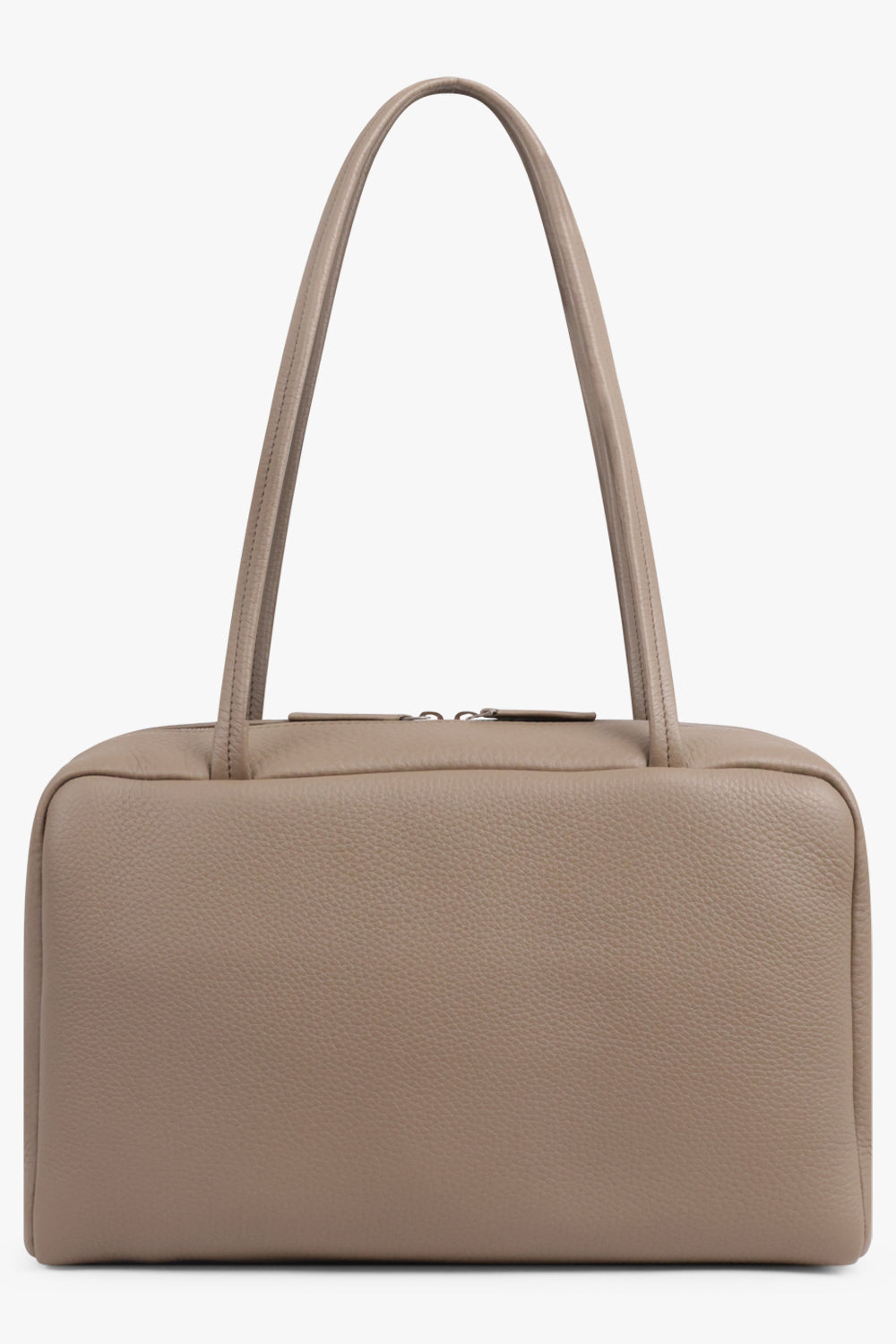 THE ROW BAGS Neutral / Smoked Taupe Astra Grain Shoulder Bowling Bag | Smoked Taupe