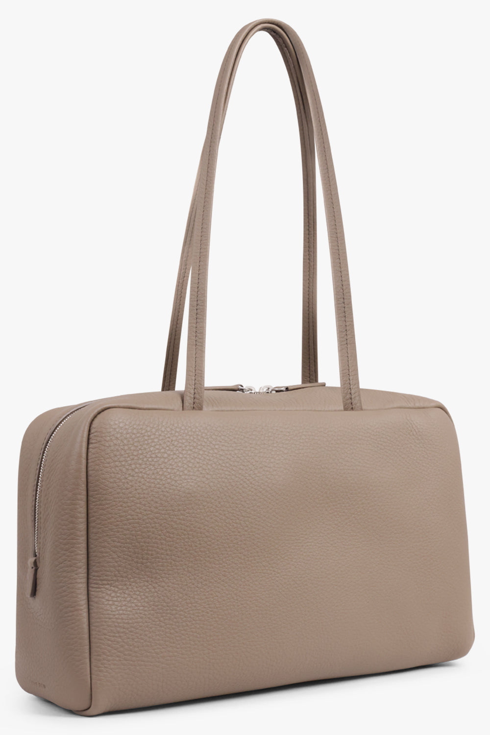 THE ROW BAGS Neutral / Smoked Taupe Astra Grain Shoulder Bowling Bag | Smoked Taupe