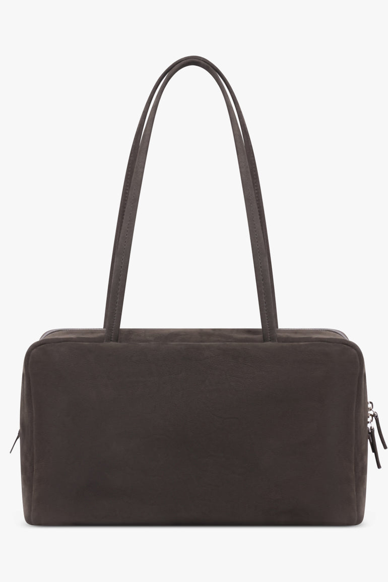 THE ROW BAGS BROWN / Ebony Brown Astra Suede Bowling Bag | Ebony Brown