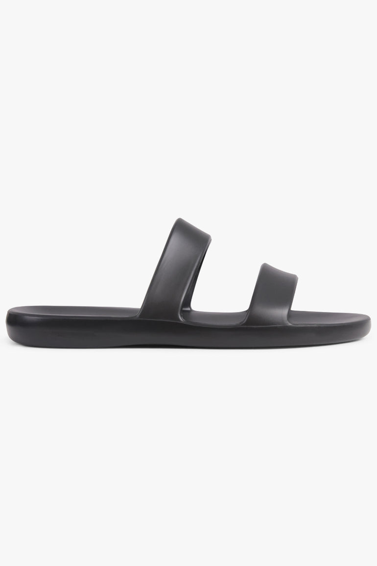 THE ROW SHOES Foam Double Strap Slide | Black