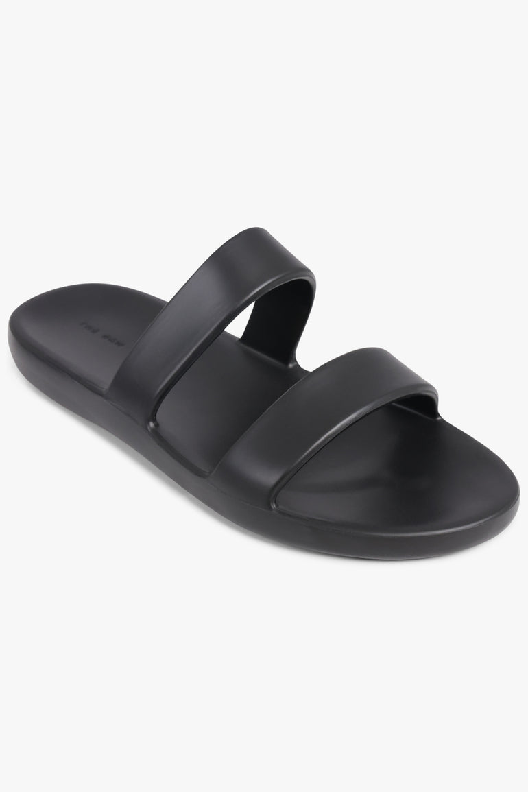THE ROW SHOES Foam Double Strap Slide | Black