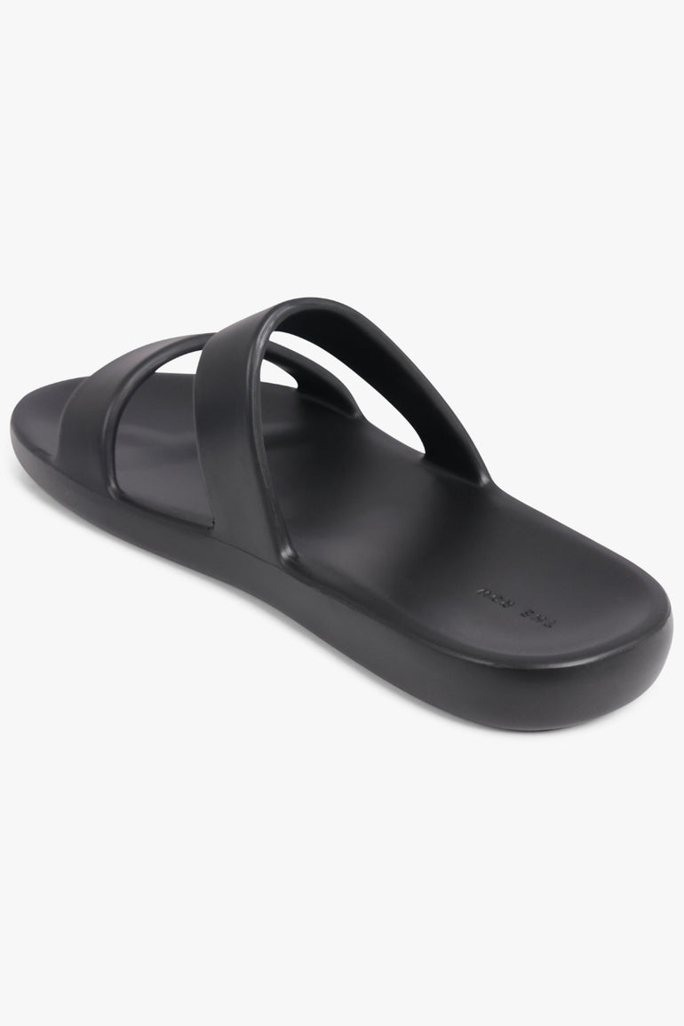 THE ROW SHOES Foam Double Strap Slide | Black