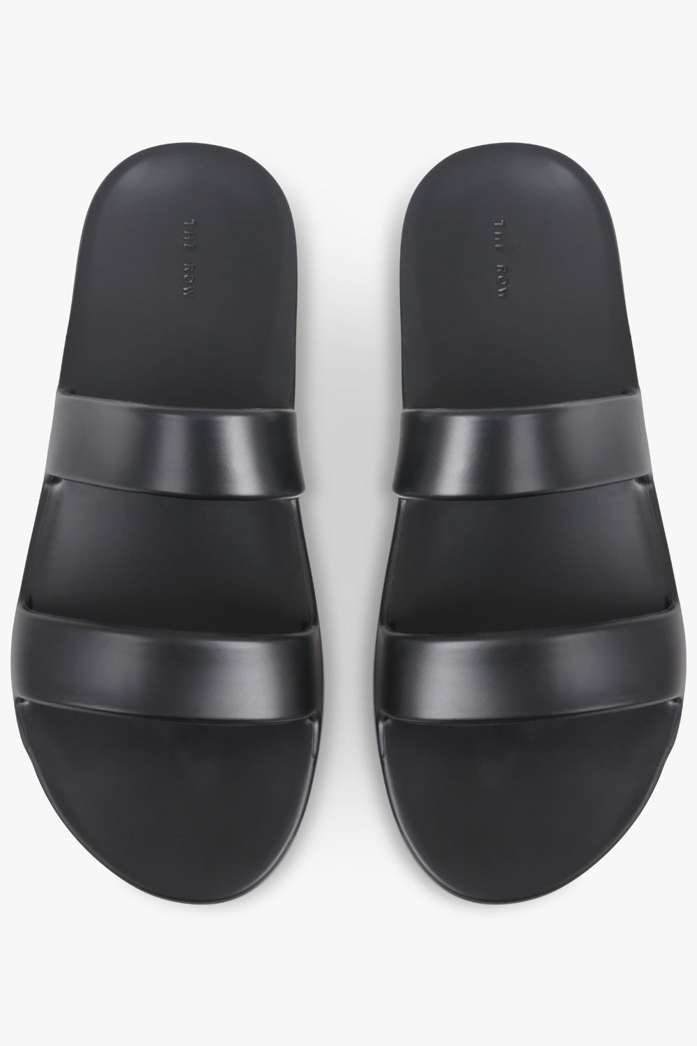 THE ROW SHOES Foam Double Strap Slide | Black