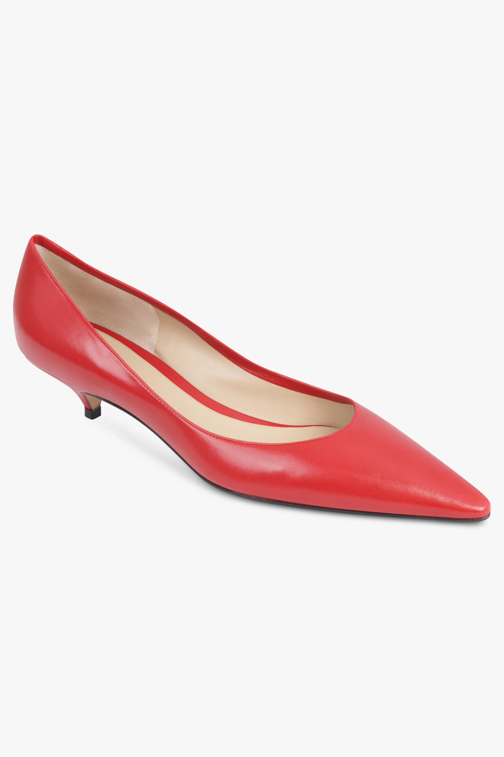THE ROW SHOES Liisa 40MM Kitten Pump Heel | Lacquer Red