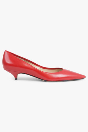 THE ROW SHOES Liisa 40MM Kitten Pump Heel | Lacquer Red