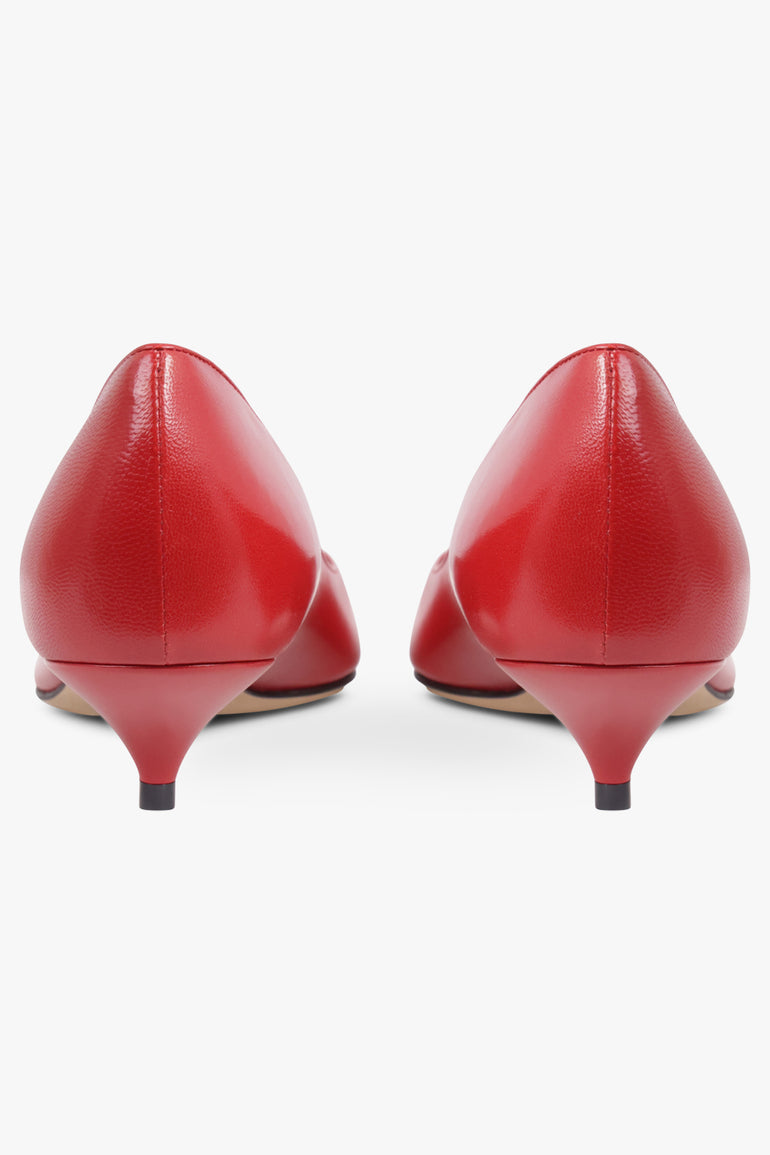 THE ROW SHOES Liisa 40MM Kitten Pump Heel | Lacquer Red