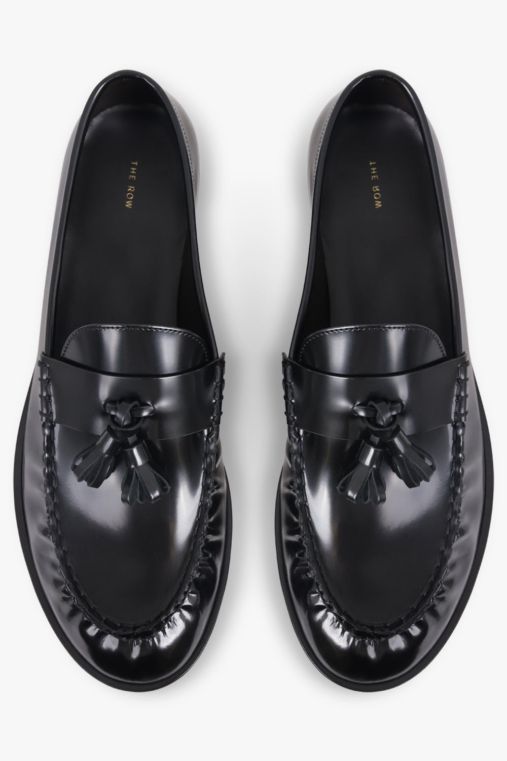 THE ROW SHOES Mens Style Shiny Tassel Loafer | Black