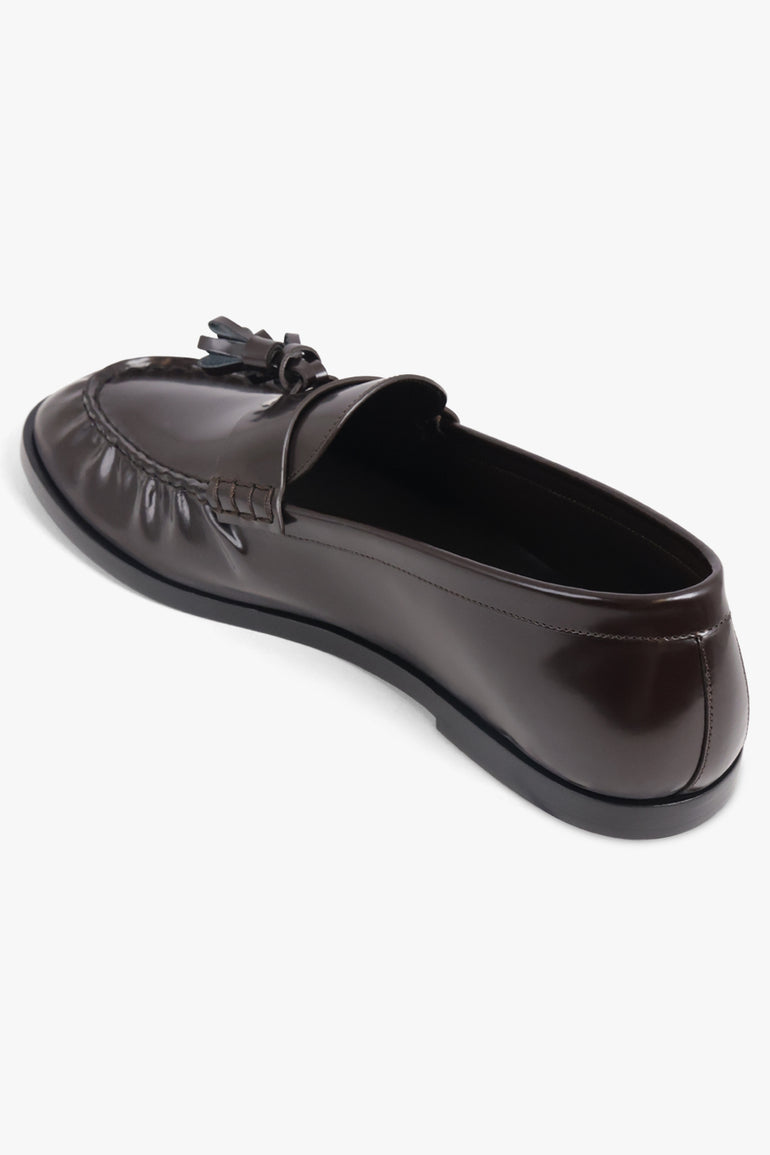 THE ROW SHOES Mens Style Shiny Tassel Loafer | Espresso
