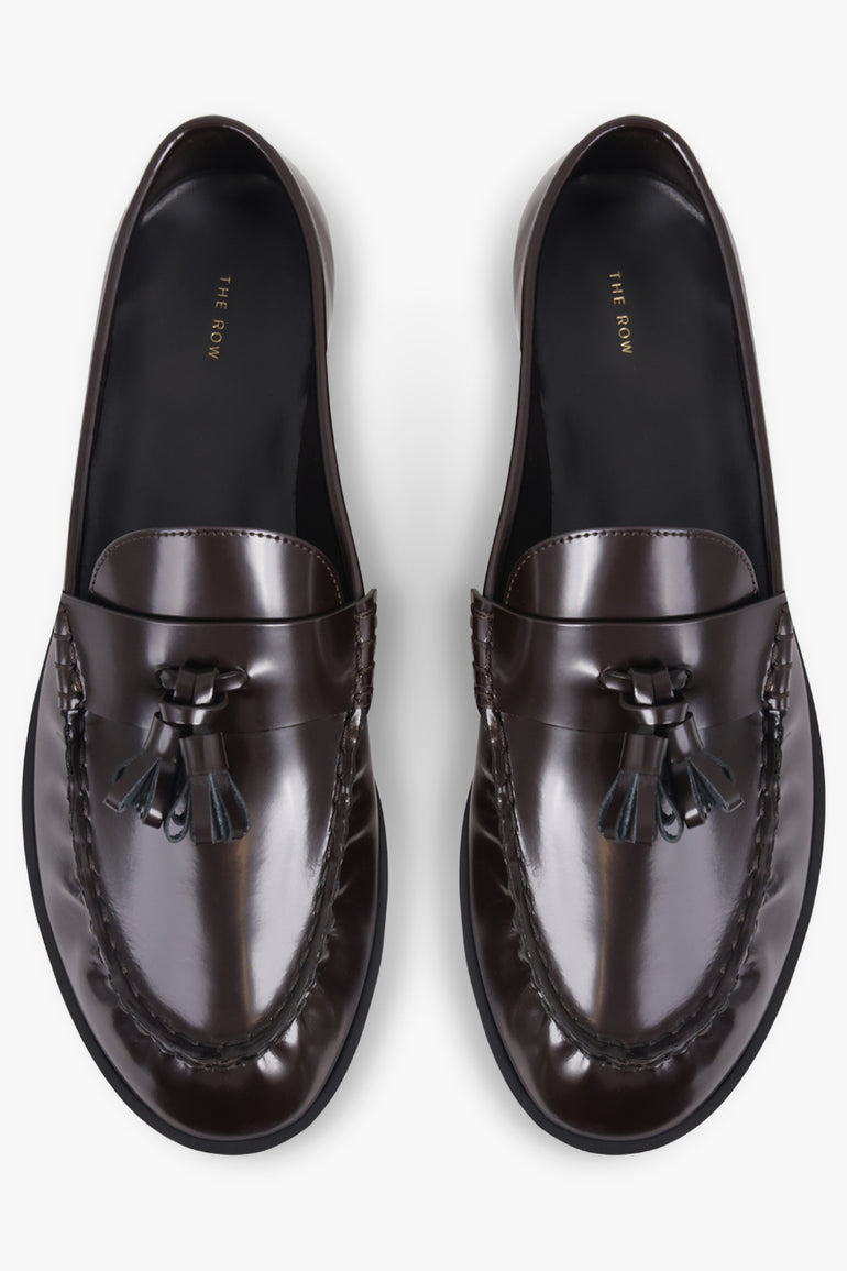 THE ROW SHOES Mens Style Shiny Tassel Loafer | Espresso