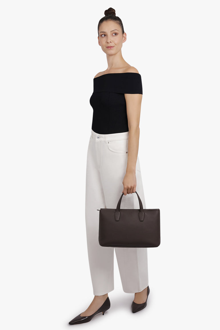 THE ROW BAGS Brown / Deep Brown Marcel Top Handle Bag | Deep Brown