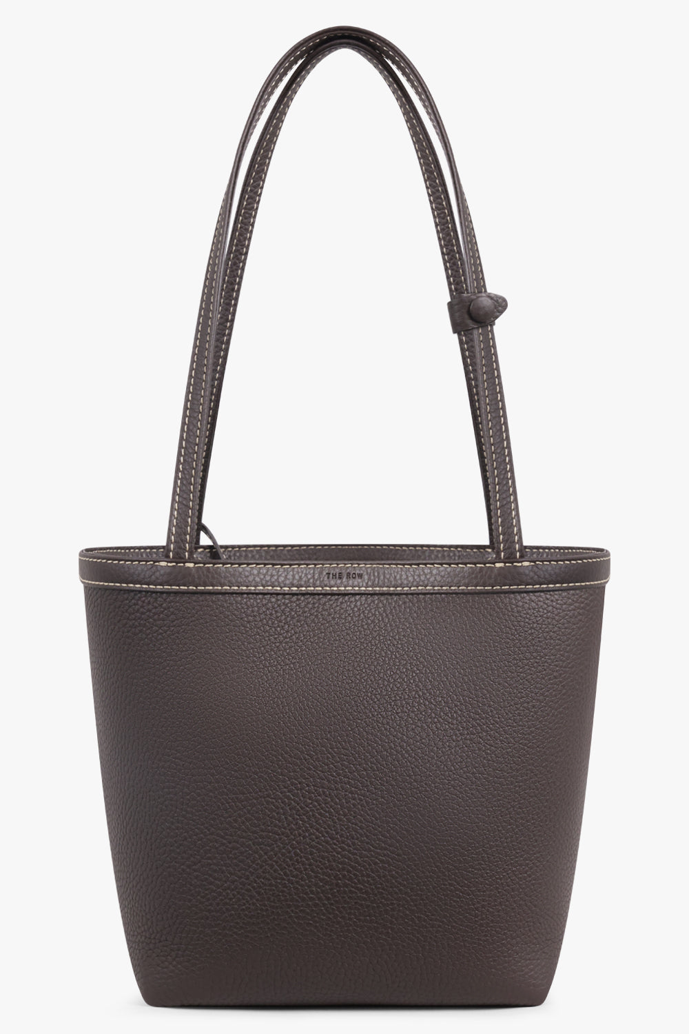 THE ROW BAGS Brown / Dark Brown Medium Park Tote with Contrast Stitch | Dark Brown