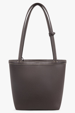 THE ROW BAGS Brown / Dark Brown Medium Park Tote with Contrast Stitch | Dark Brown