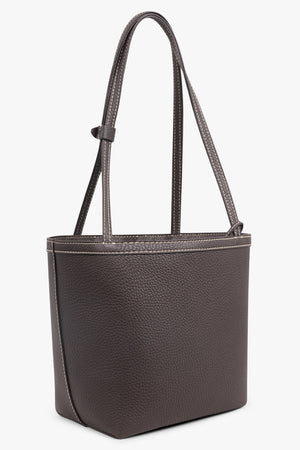 THE ROW BAGS Brown / Dark Brown Medium Park Tote with Contrast Stitch | Dark Brown