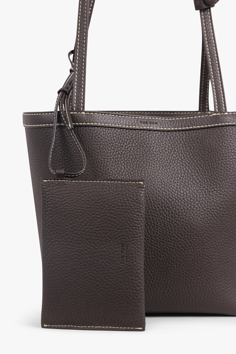 THE ROW BAGS Brown / Dark Brown Medium Park Tote with Contrast Stitch | Dark Brown