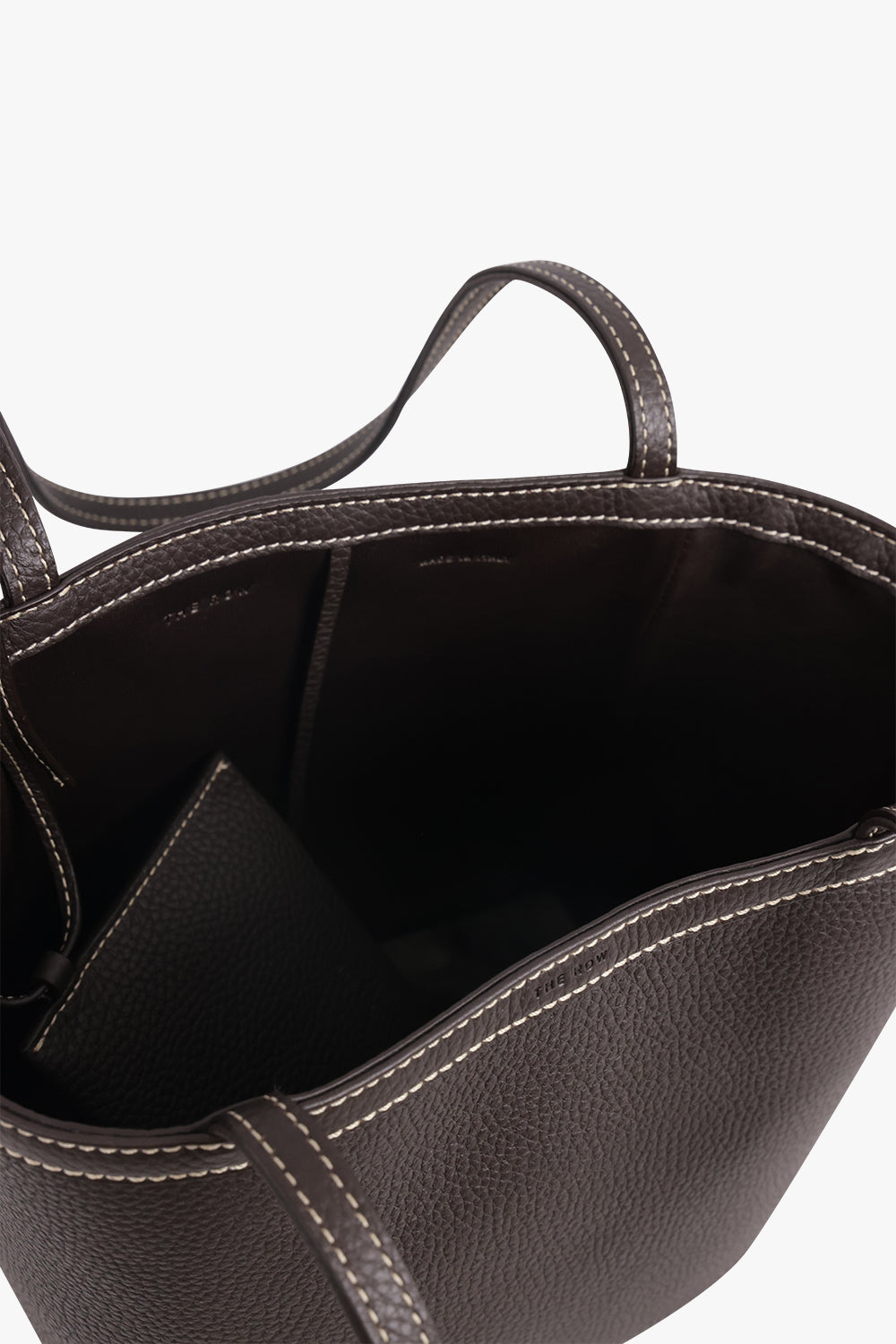 THE ROW BAGS Brown / Dark Brown Medium Park Tote with Contrast Stitch | Dark Brown