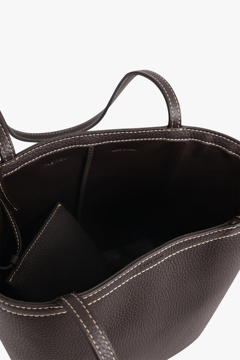 THE ROW BAGS Brown / Dark Brown Medium Park Tote with Contrast Stitch | Dark Brown