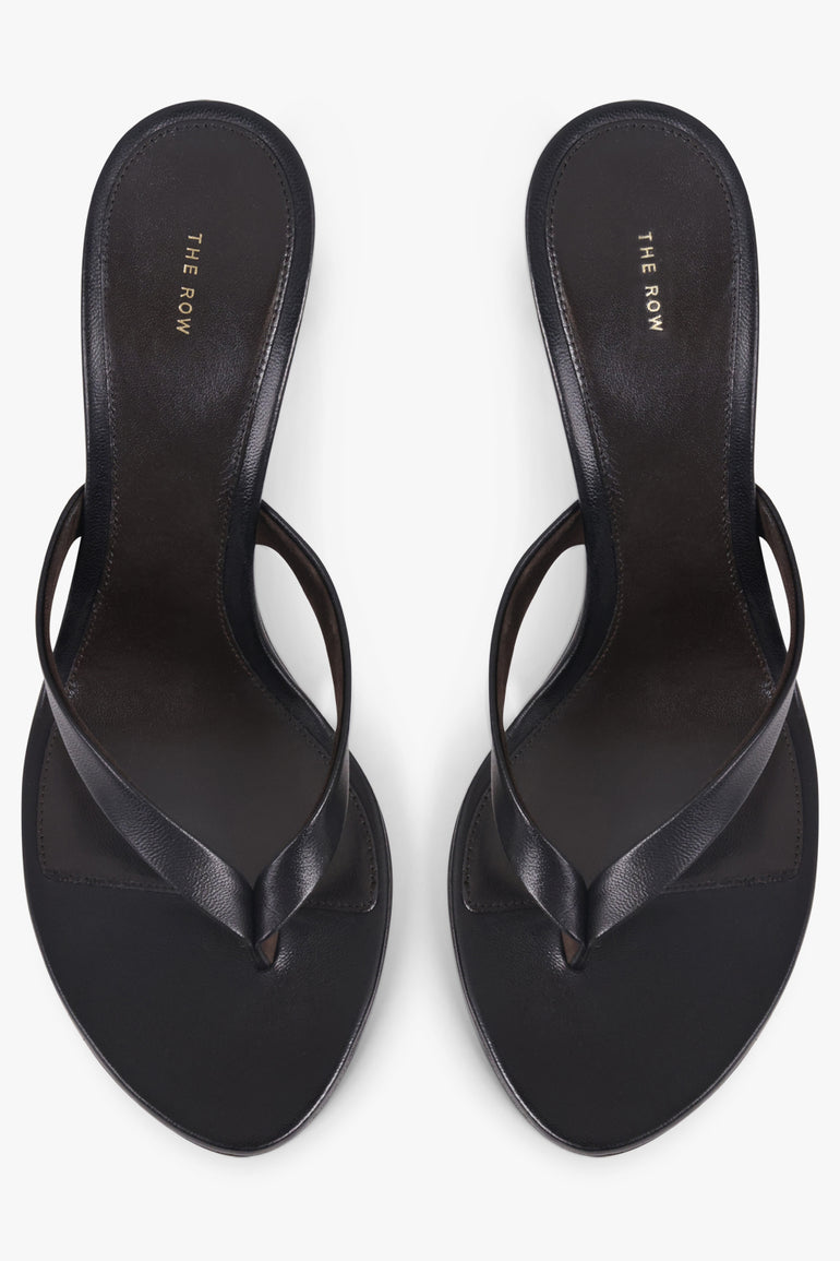 THE ROW SHOES Sacha 90MM Thong Heel | Black