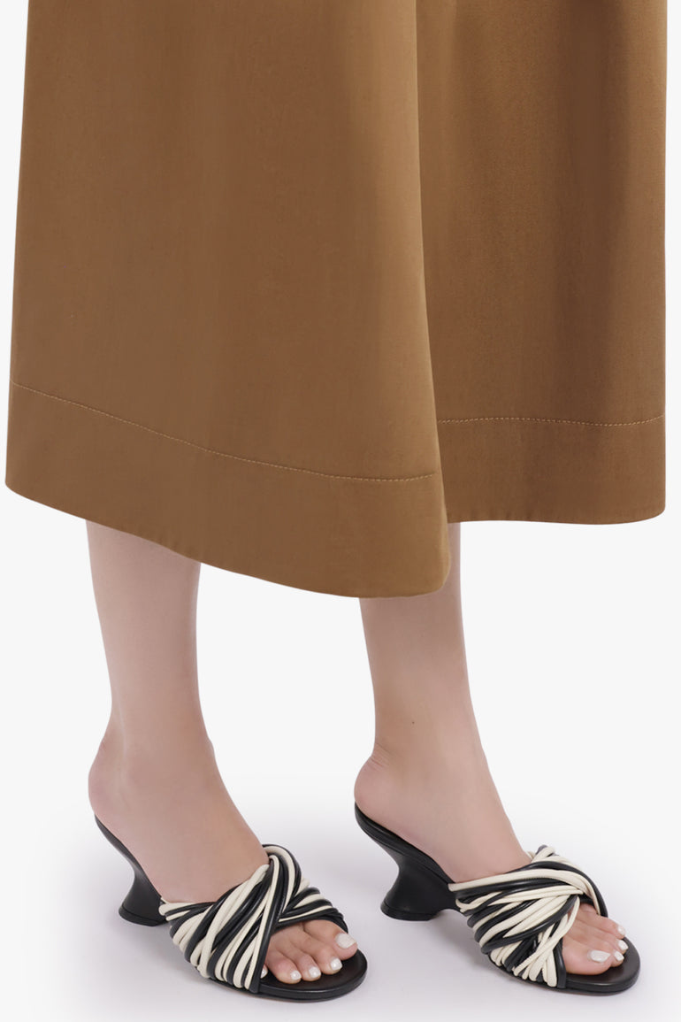 DRIES VAN NOTEN SHOES Twist Cord 75mm Open Toe Wedge Mule | Black/White