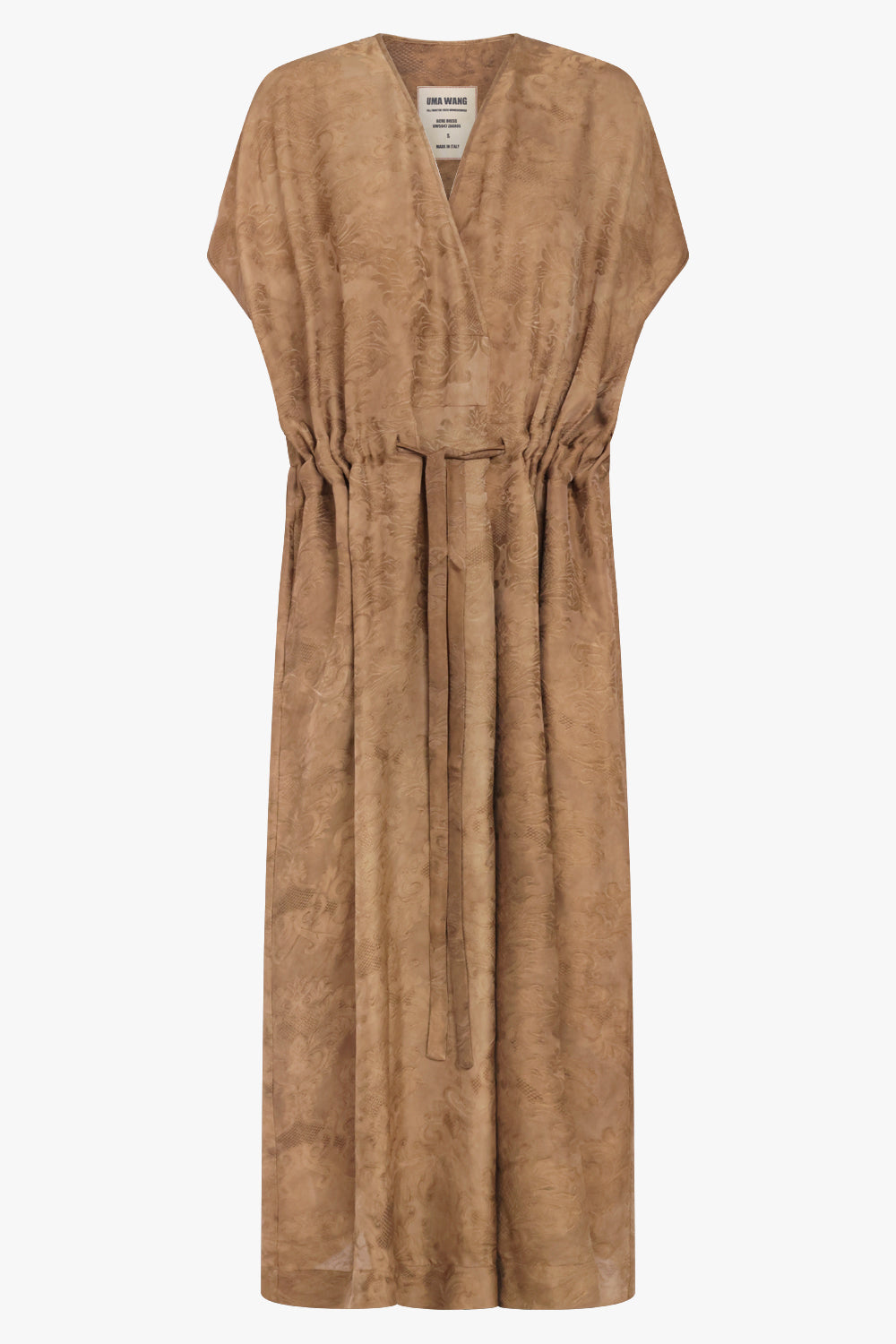 UMA WANG RTW Acre Relaxed Tie Waist Midi Dress | Mustard