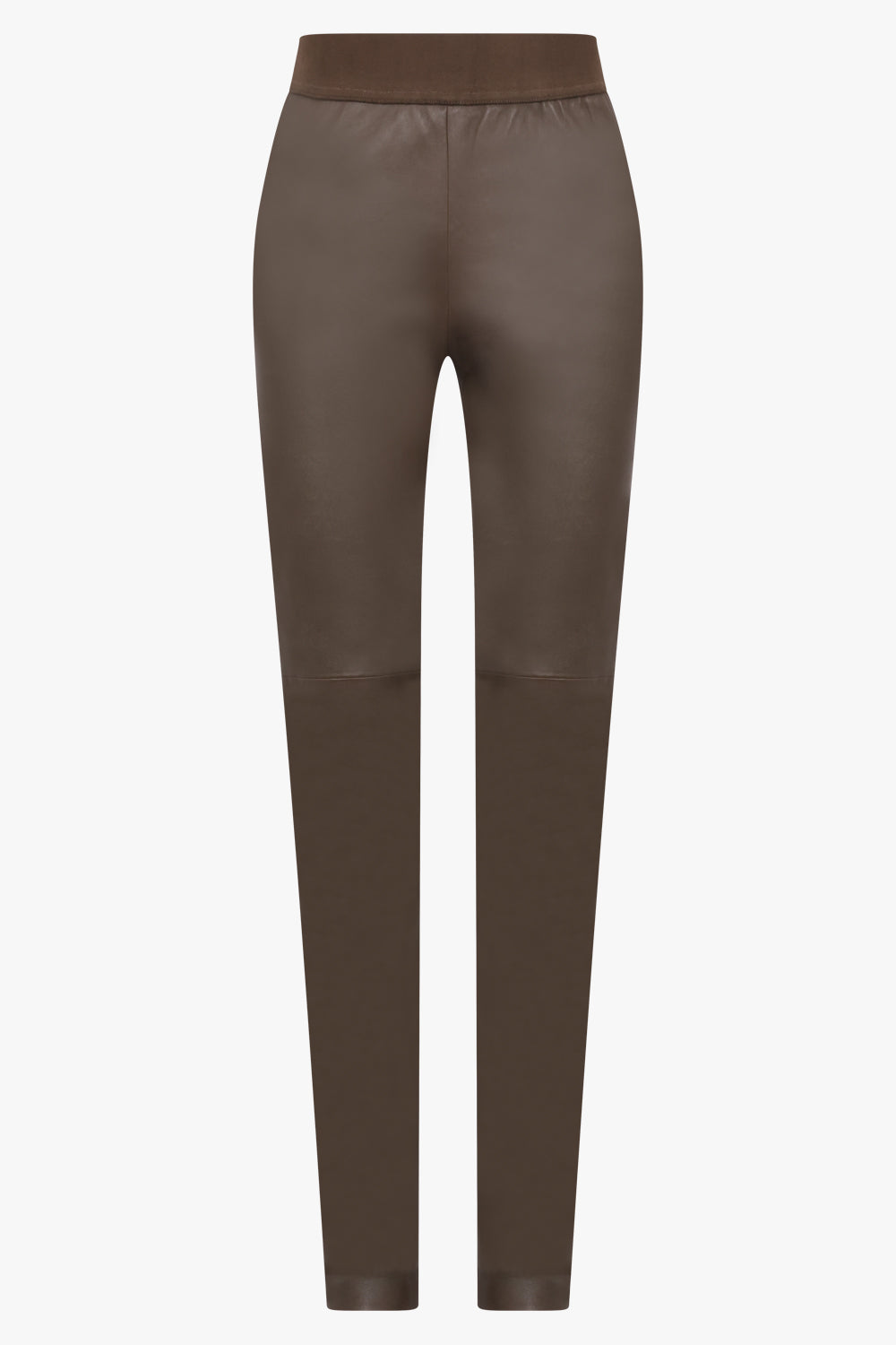 UMA WANG RTW Long Leather Leggings | Dark Olive