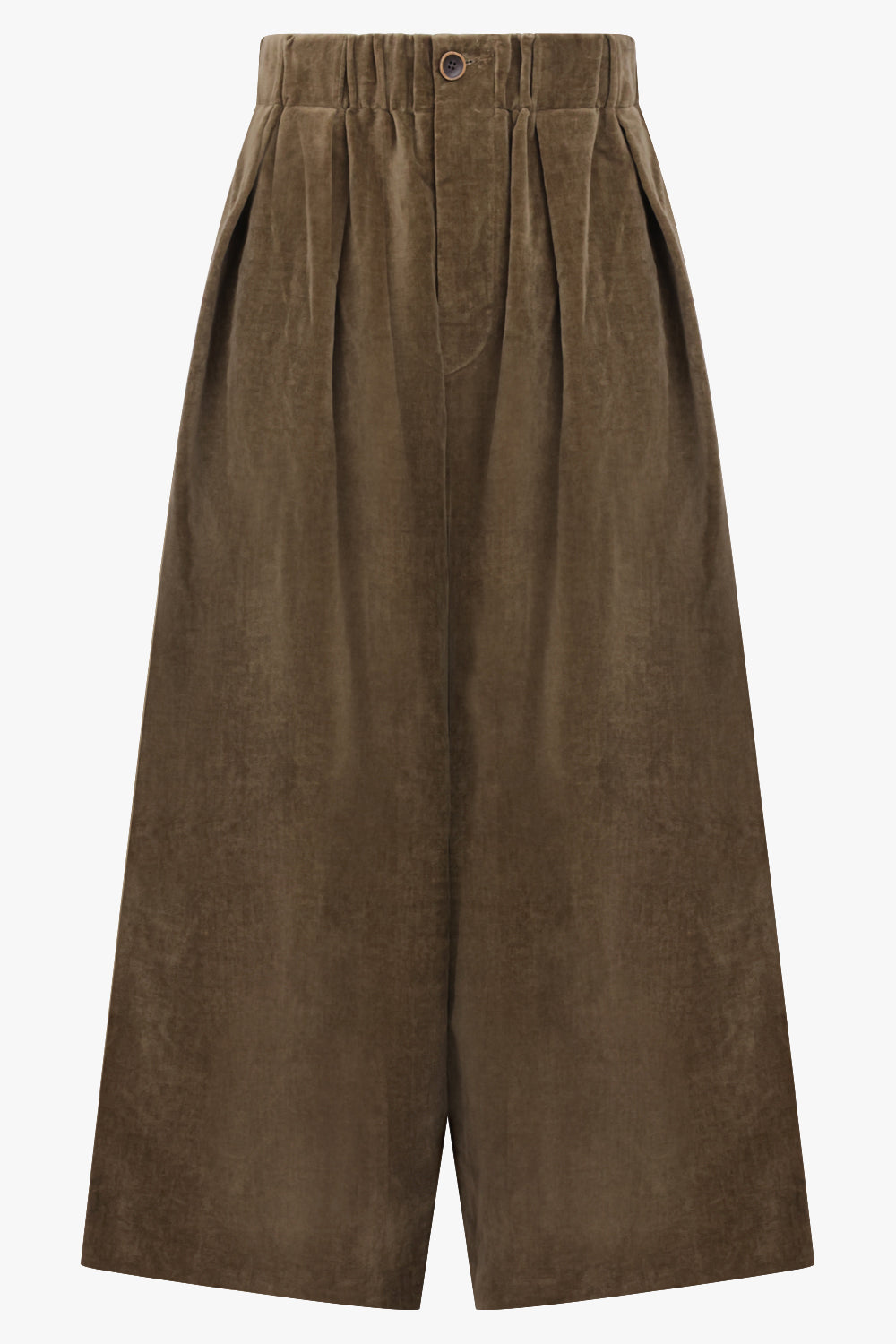 UMA WANG RTW Poetic Wide Leg Crop Velvet Pant | Mustard