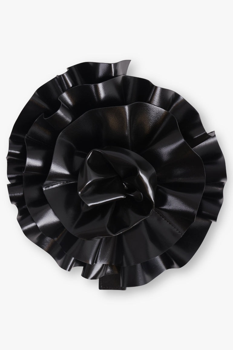 VAQUERA BAGS BLACK / BLACK Flower Corsage Clutch Bag | Black